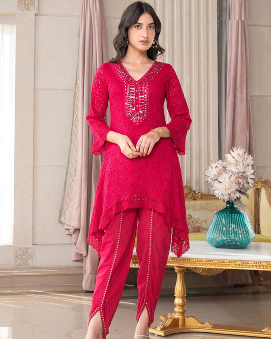 Crimson Elegance Co-ord Set