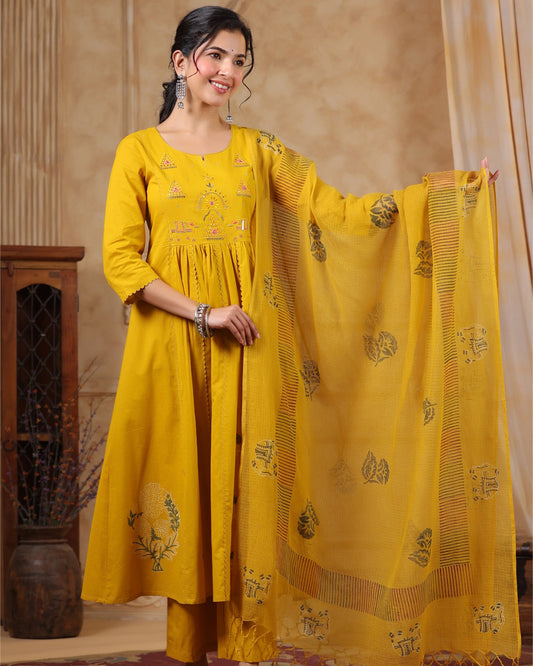 Golden Bloom Anarkali