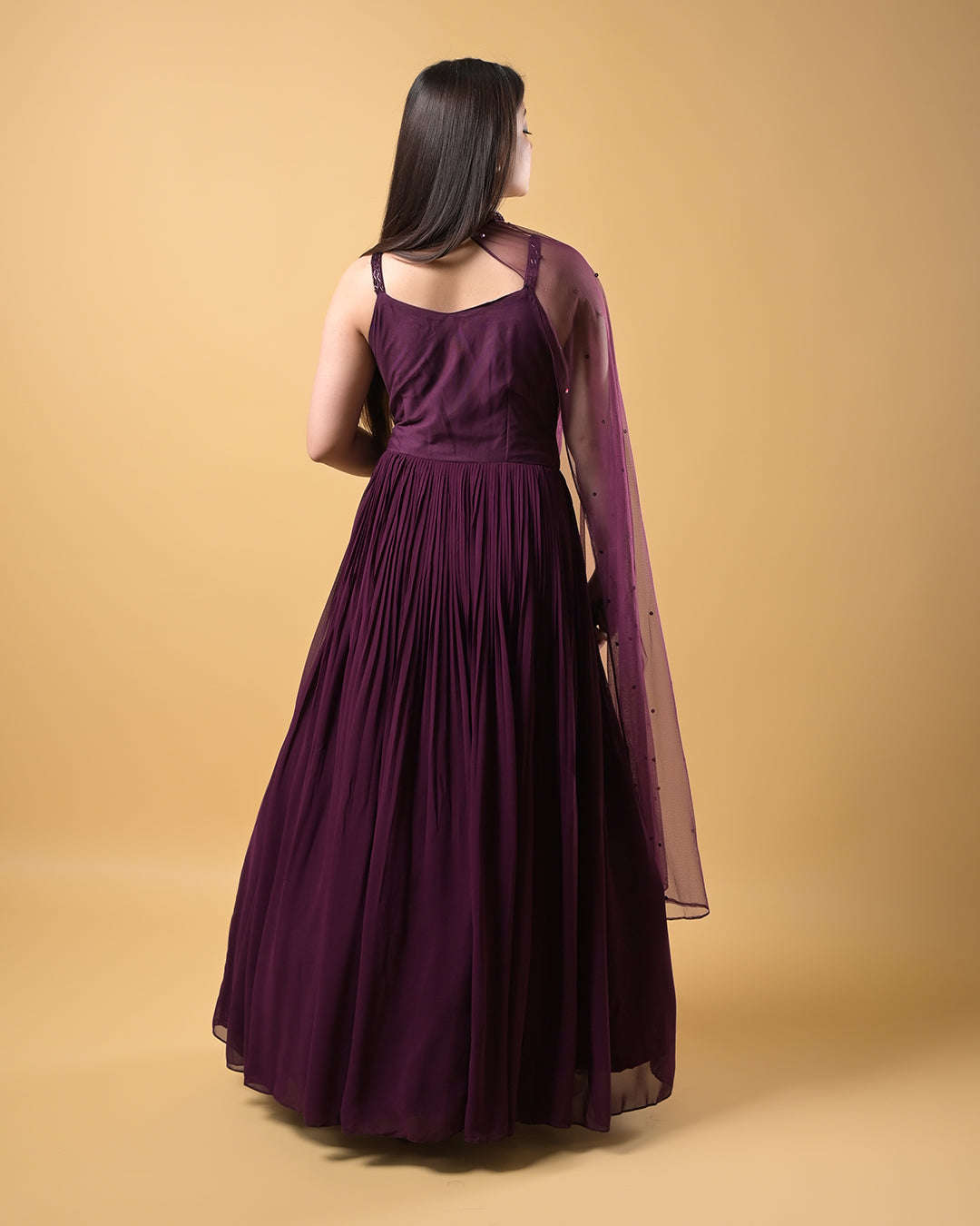 Wine Bloom Gown