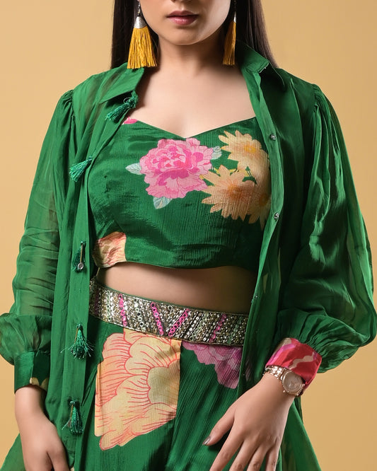 Emerald Breeze Indo-Western Dress