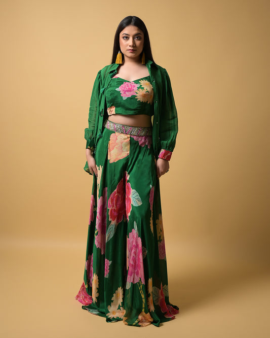 Emerald Breeze Indo-Western Dress