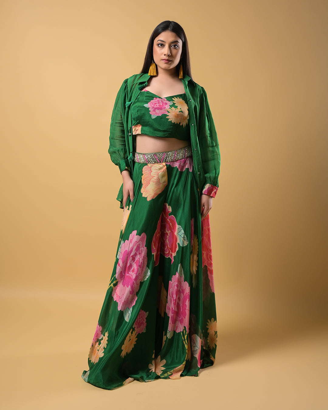 Emerald Breeze Indo-Western Dress