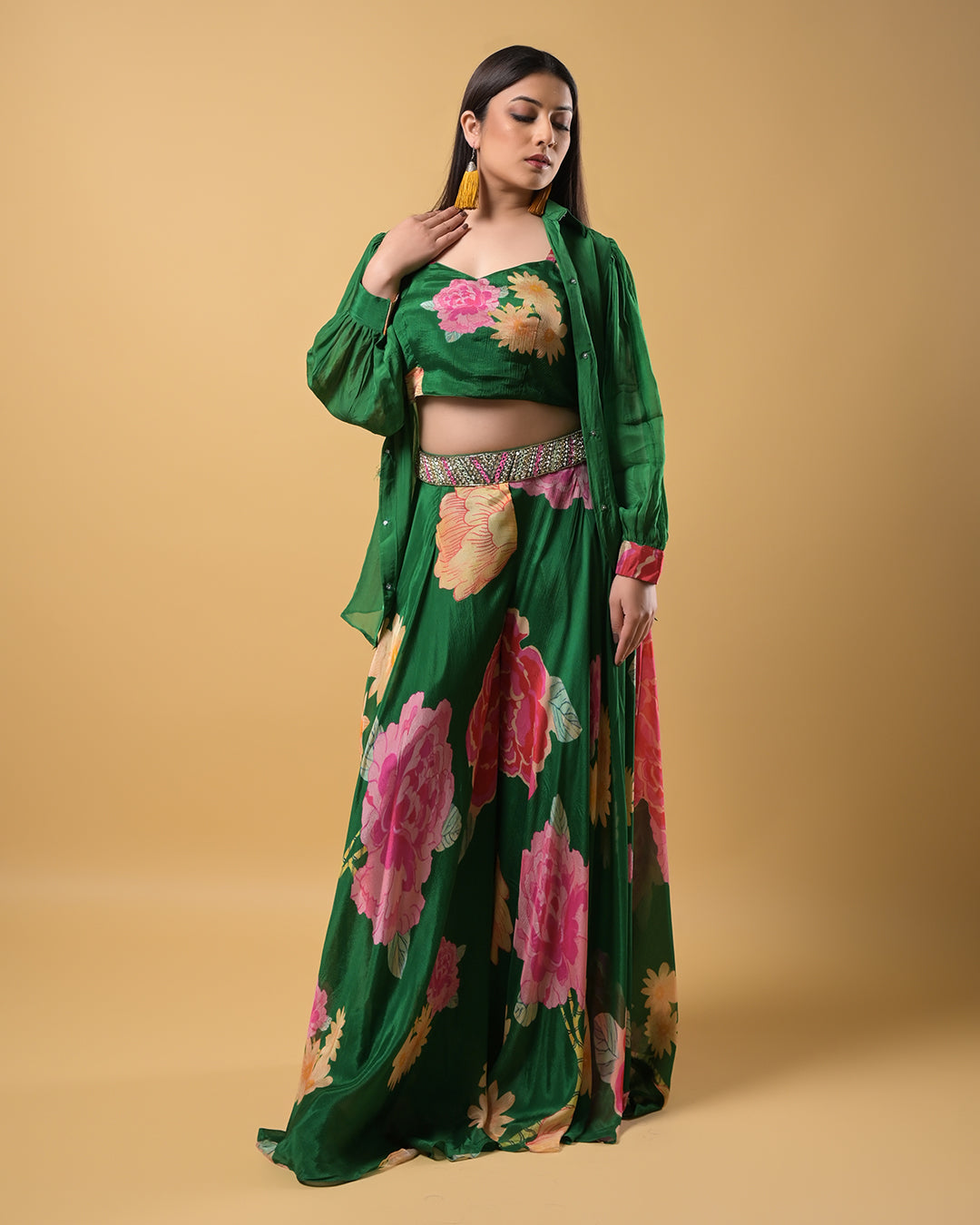 Emerald Breeze Indo-Western Dress