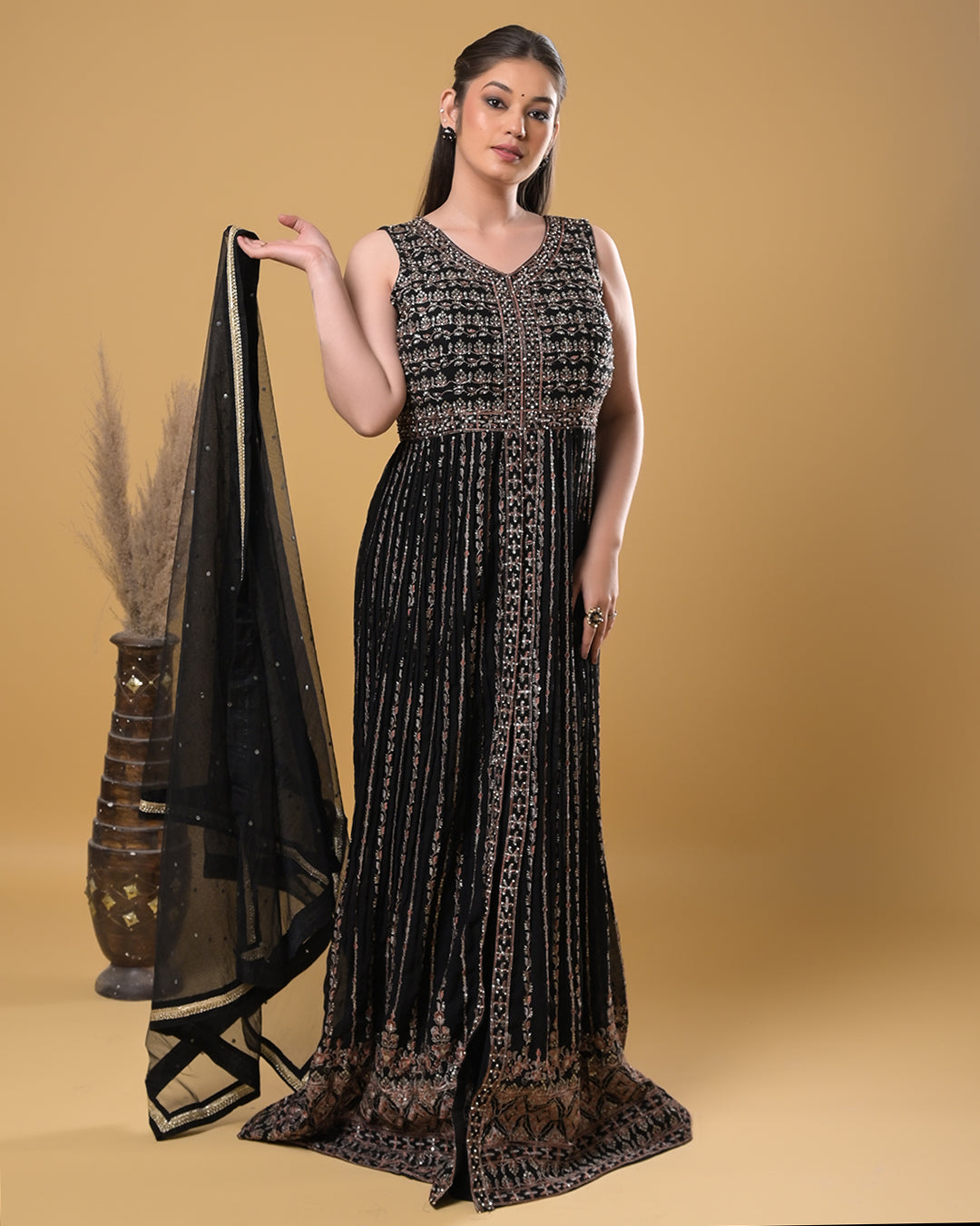 Midnight Grace Indo-Western Dress