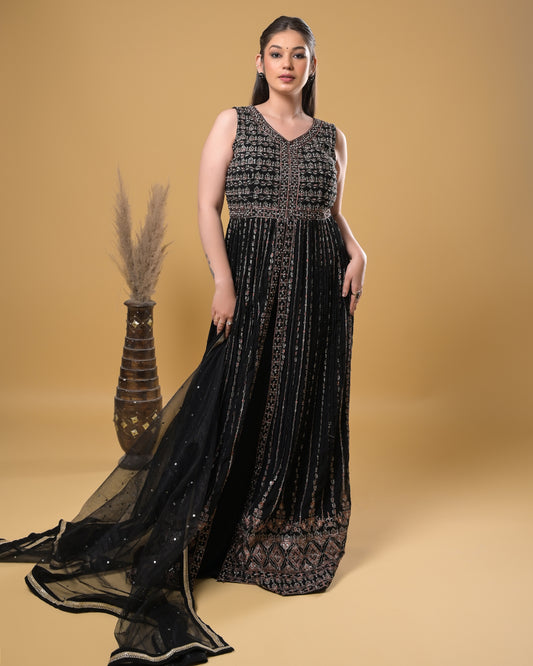 Midnight Grace Indo-Western Dress