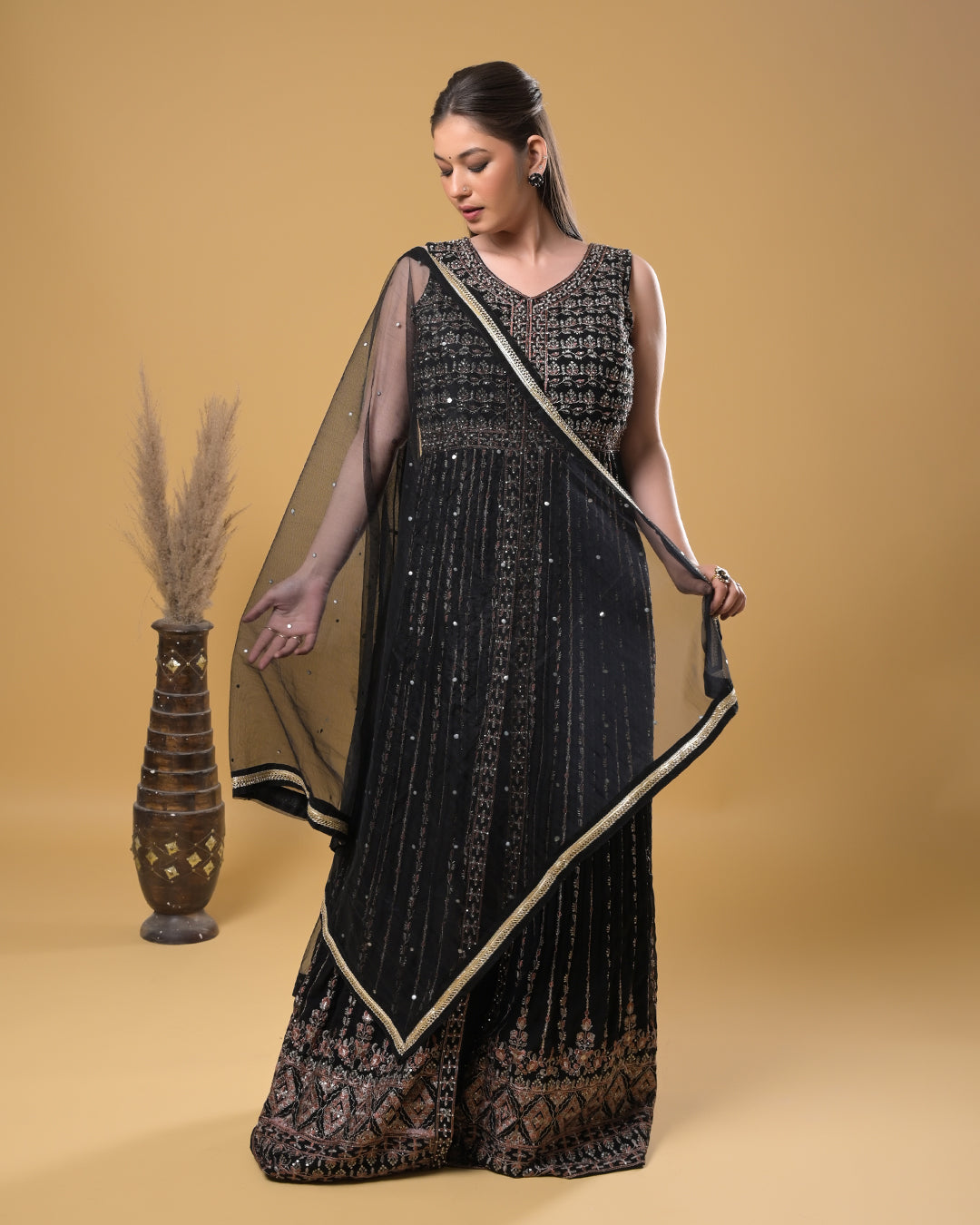 Midnight Grace Indo-Western Dress