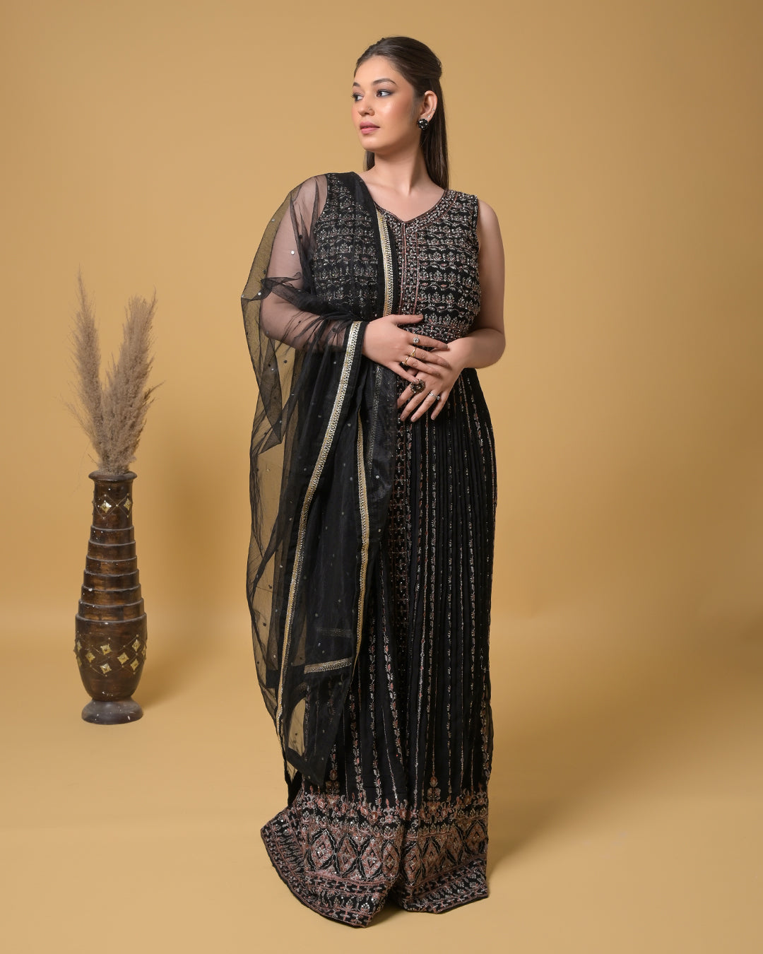 Midnight Grace Indo-Western Dress