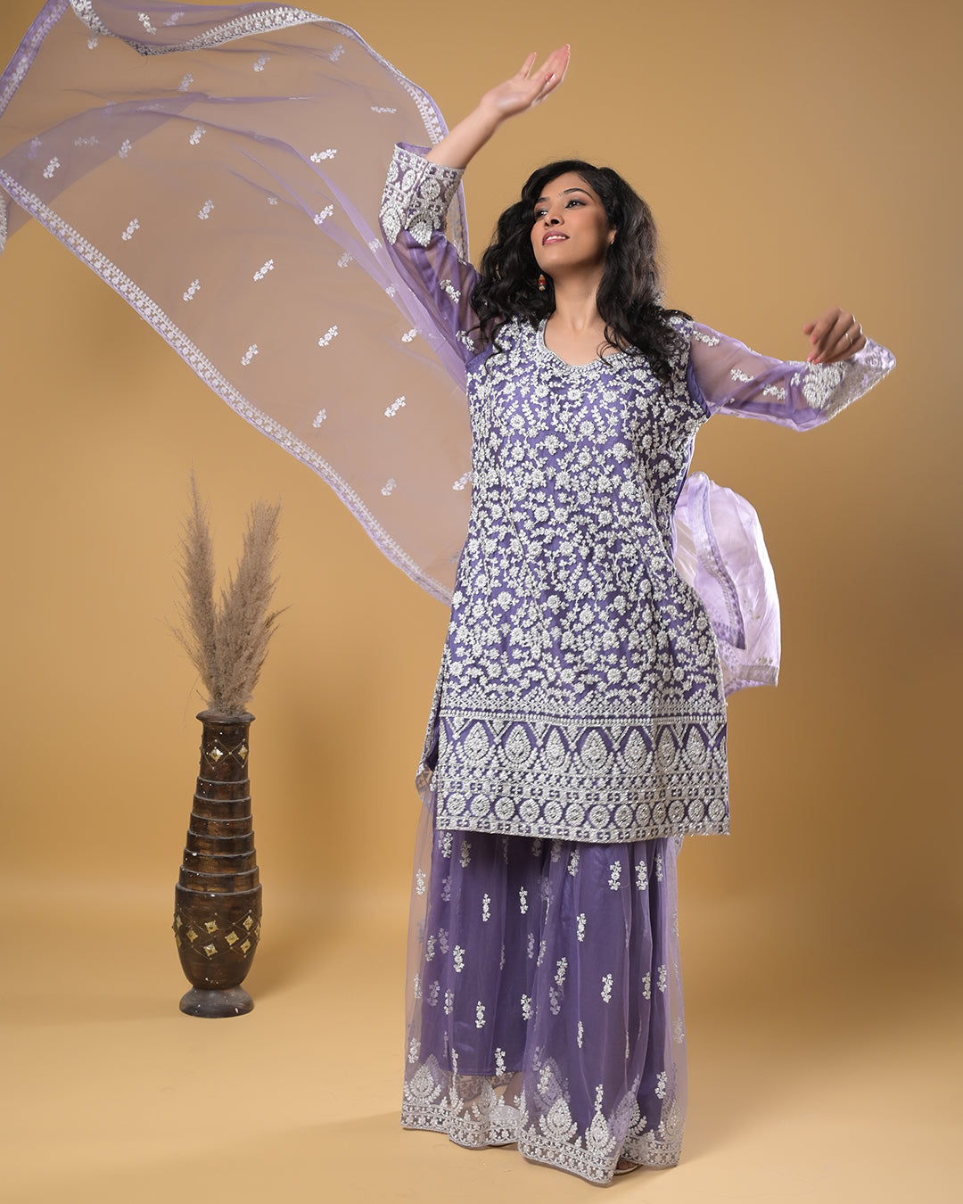 Violet Serenity Indo-Western Dress