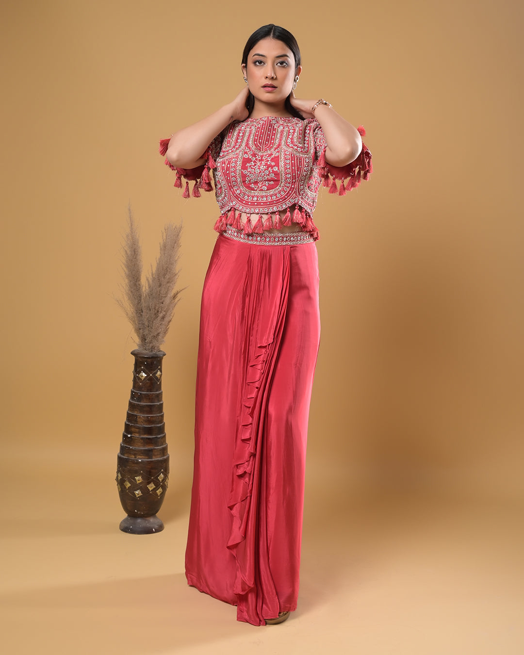 Coral Charm Drape Dress
