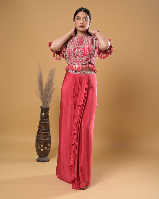 Coral Charm Drape Dress
