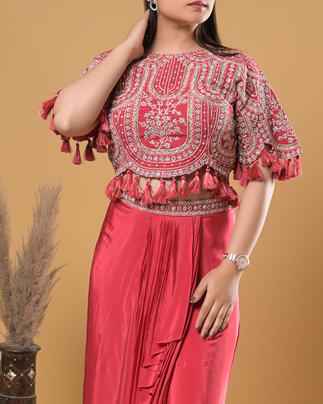 Coral Charm Drape Dress