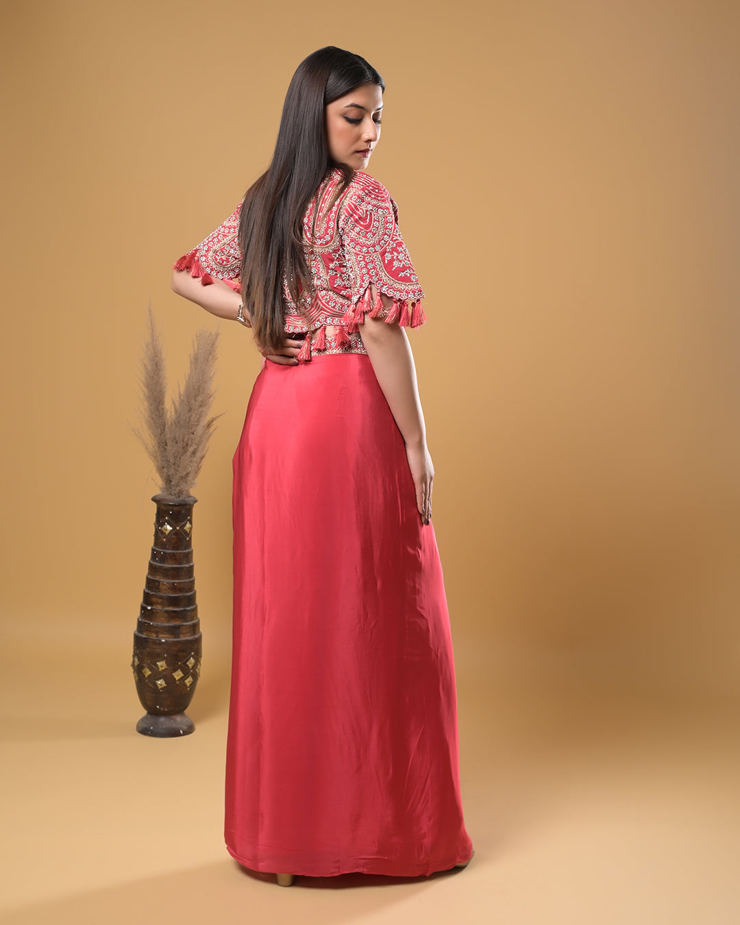 Coral Charm Drape Dress