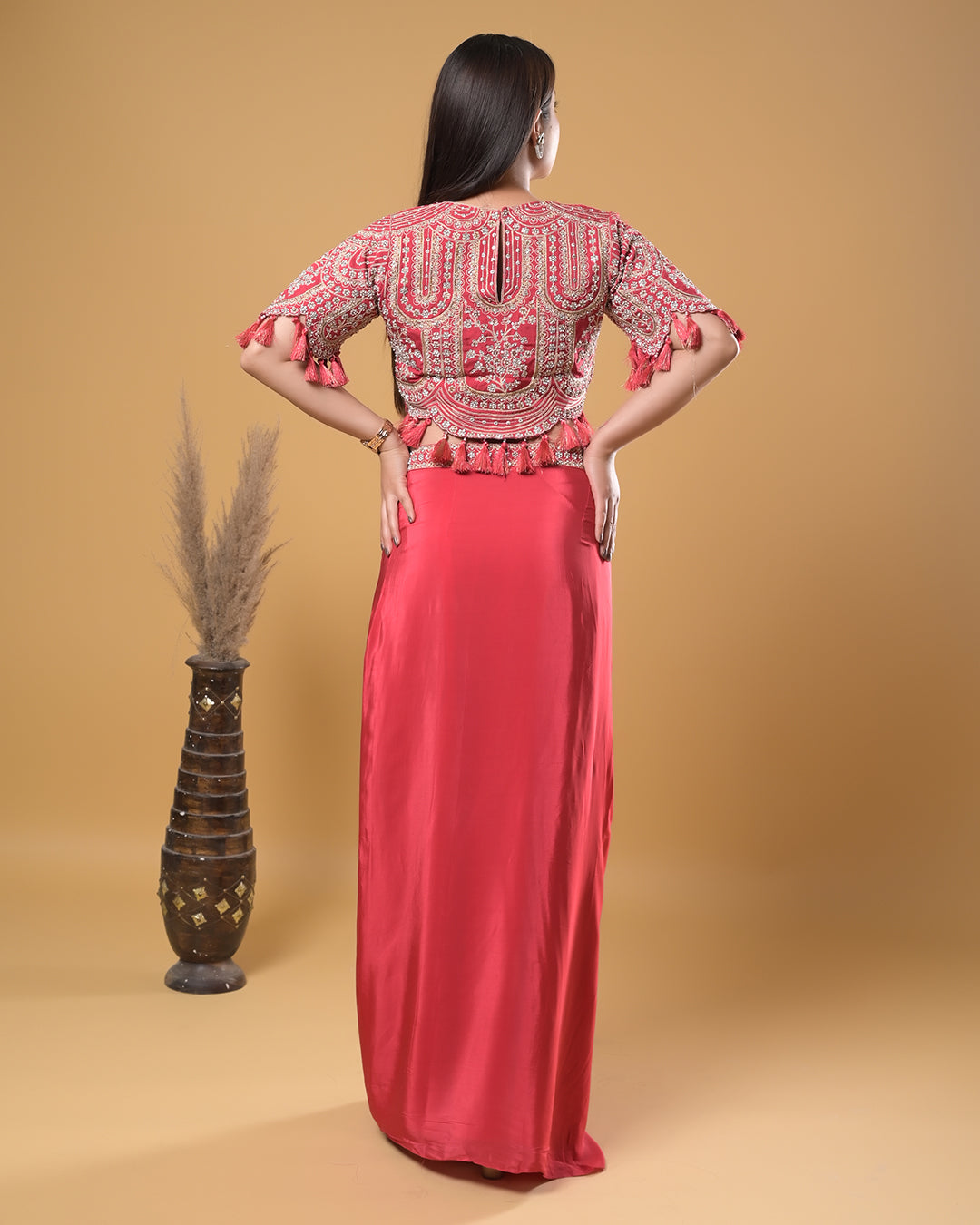 Coral Charm Drape Dress