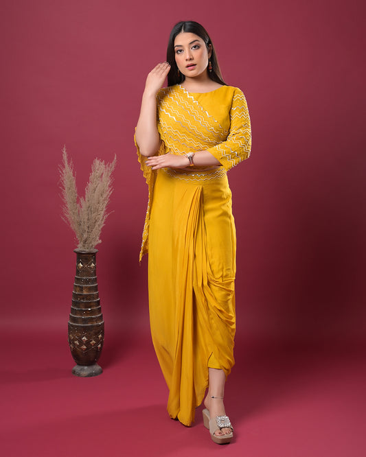 Marigold Muse Drape Dress