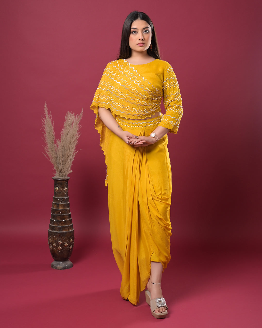 Marigold Muse Drape Dress