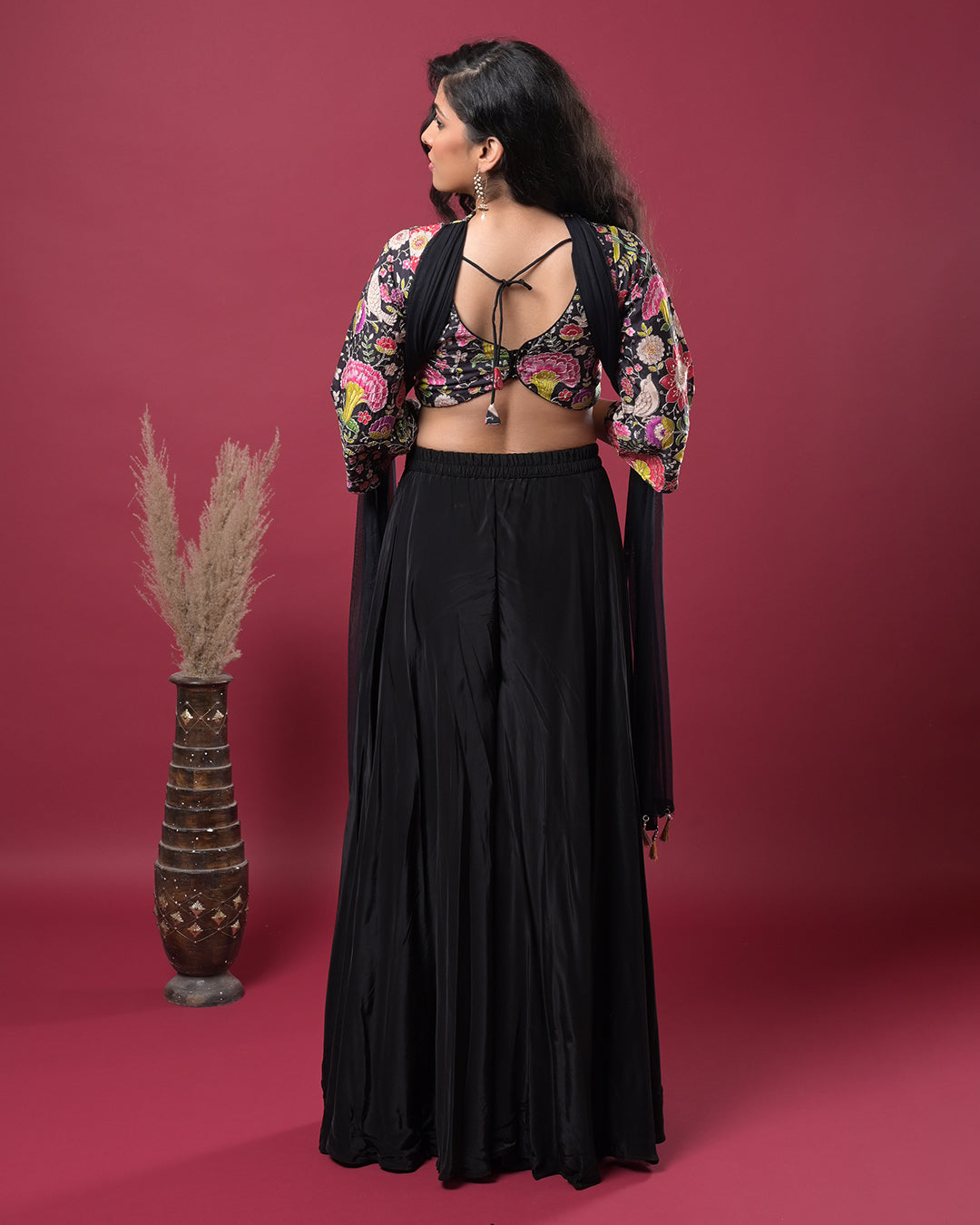 Midnight Bloom Indo-Western Dress
