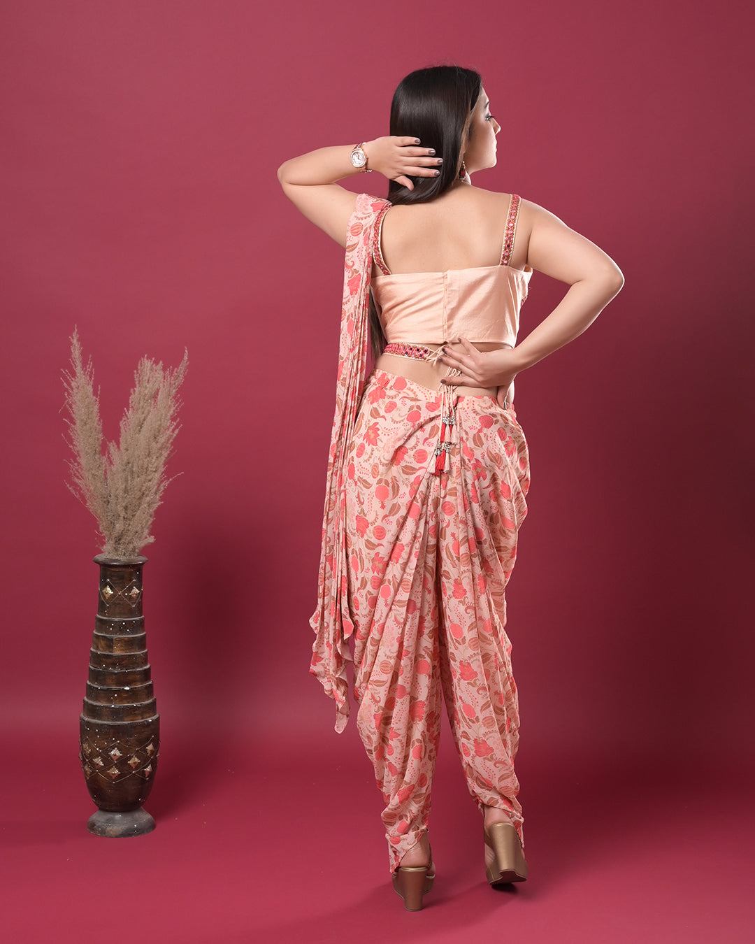 Peachy Glow Indo-Western Dress