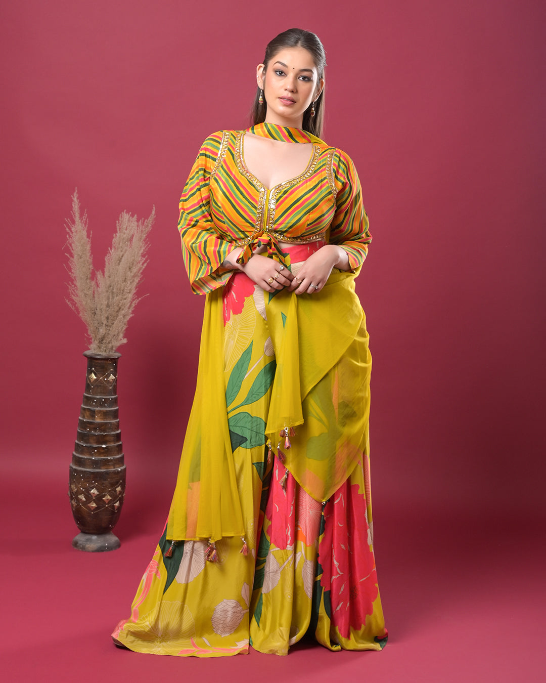 Tropical Sunshine Indo-Western Dress