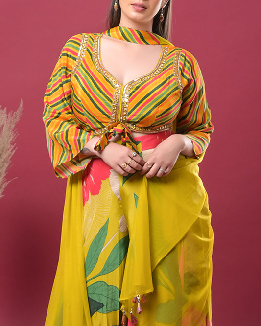 Tropical Sunshine Indo-Western Dress