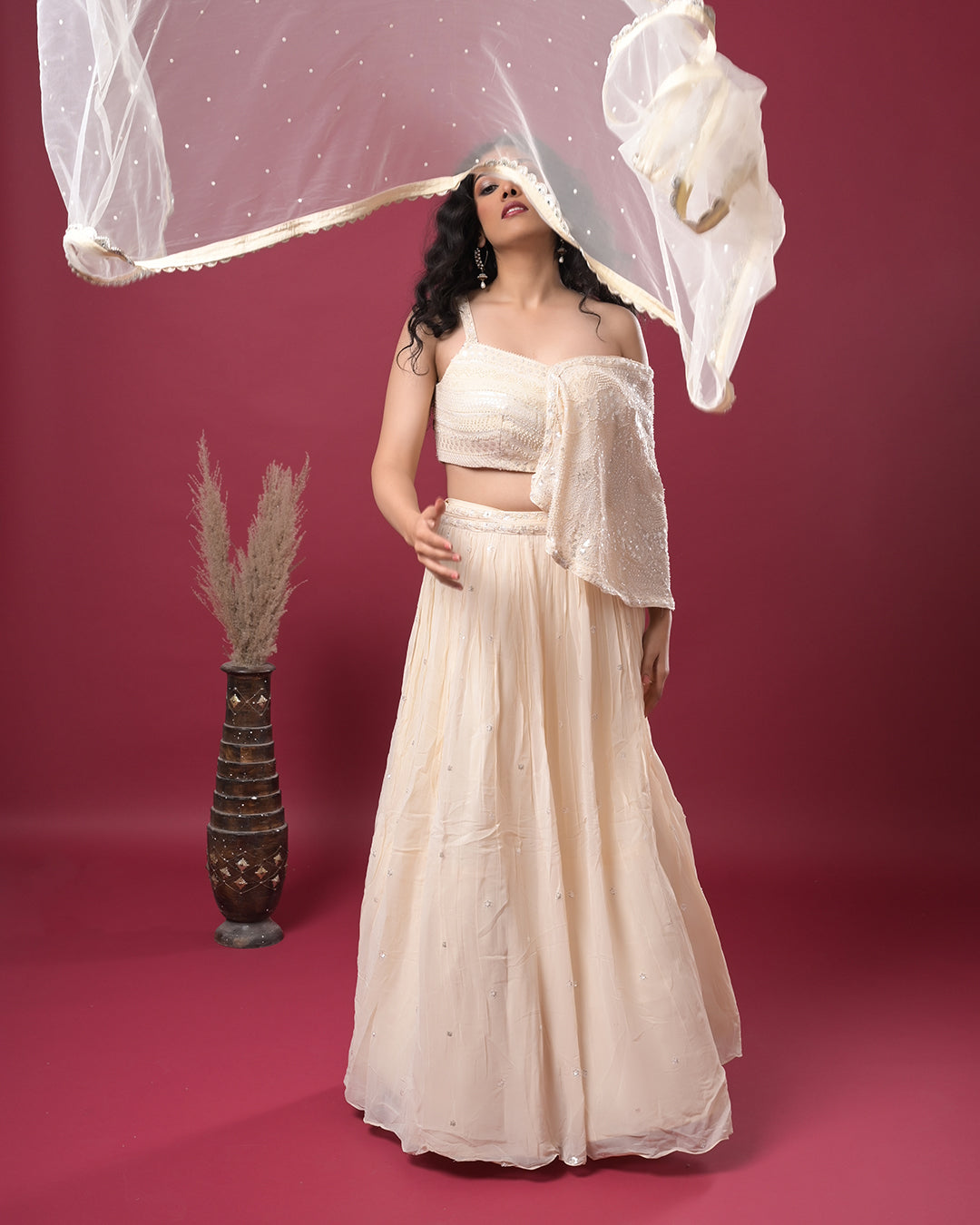 Ethereal Ivory Lehanga