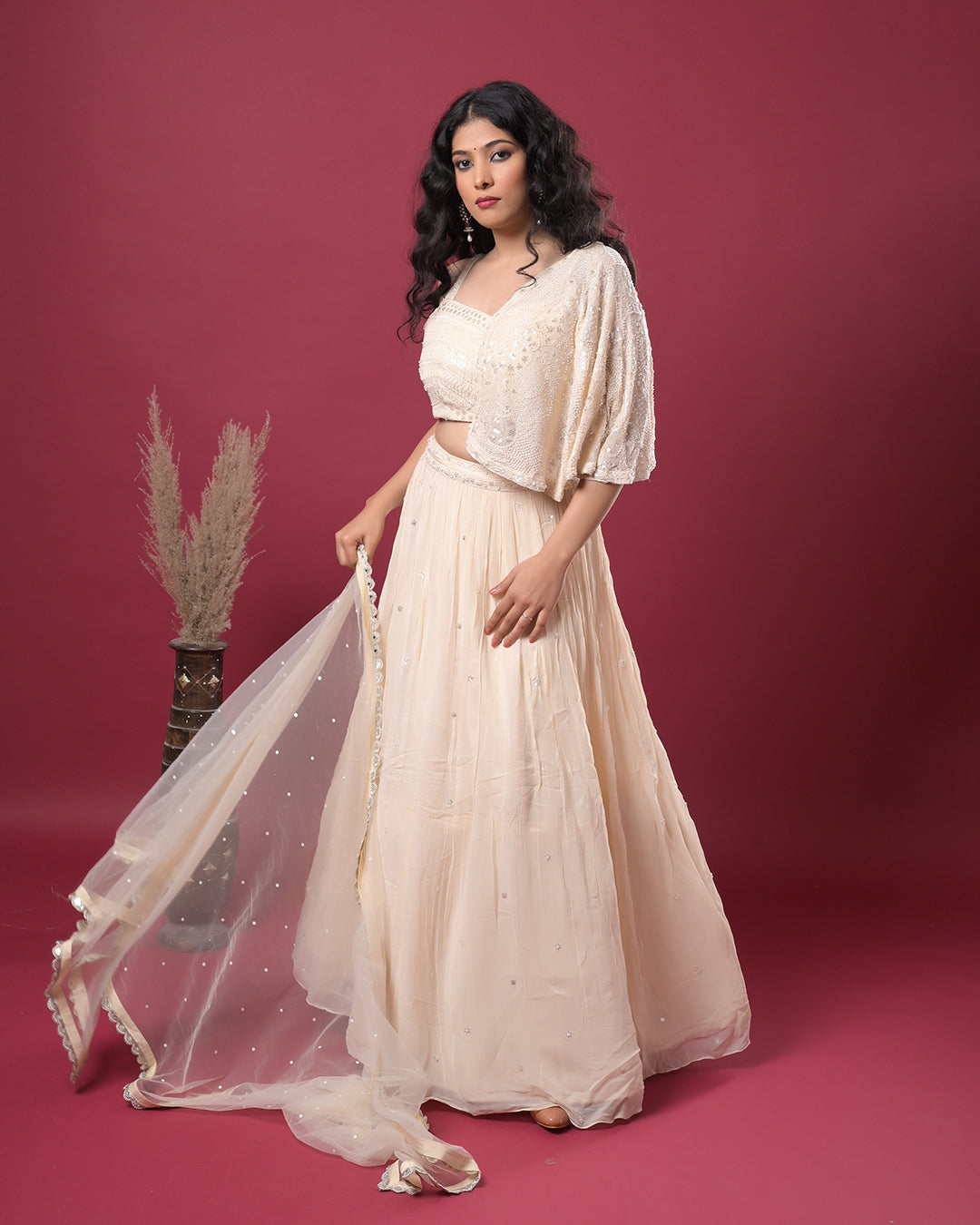 Ethereal Ivory Lehanga
