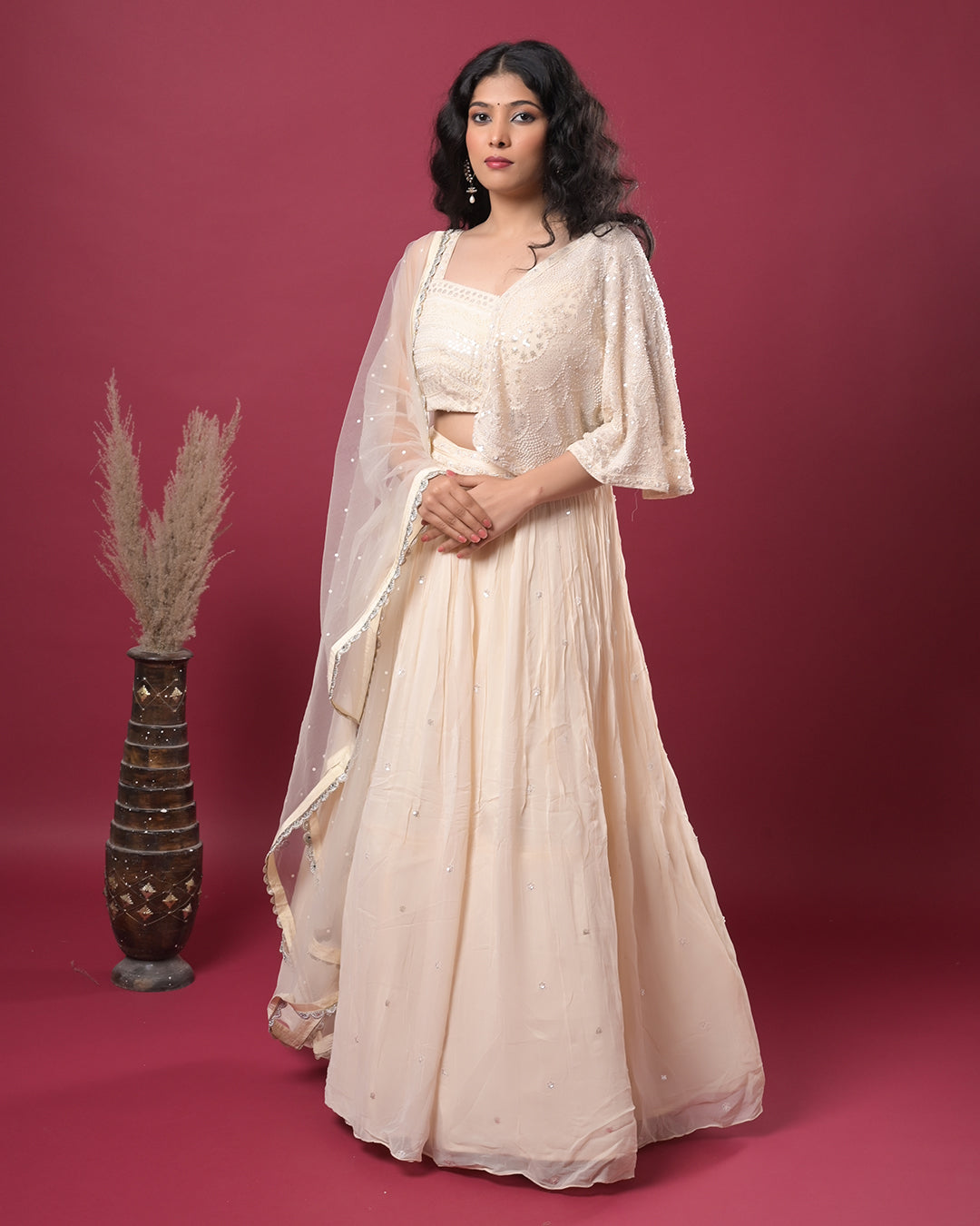 Ethereal Ivory Lehanga