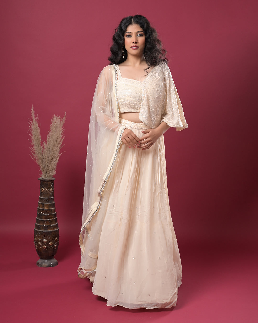 Ethereal Ivory Lehanga