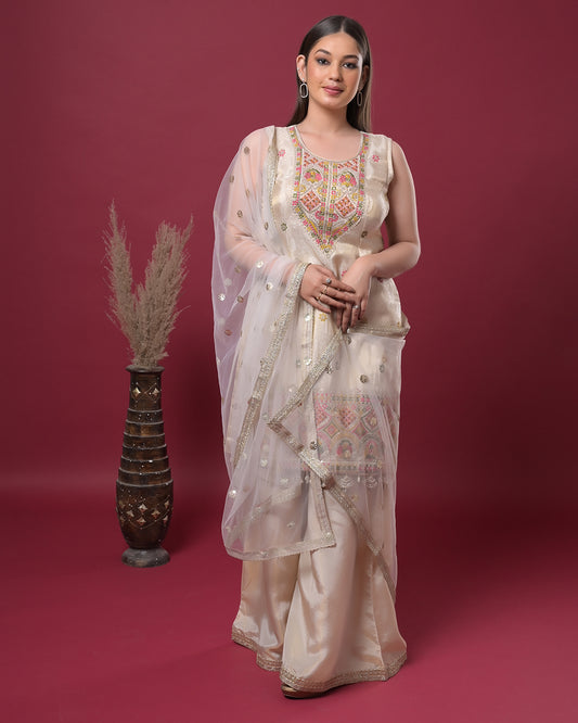 Golden Pearl Indo-Western Dress