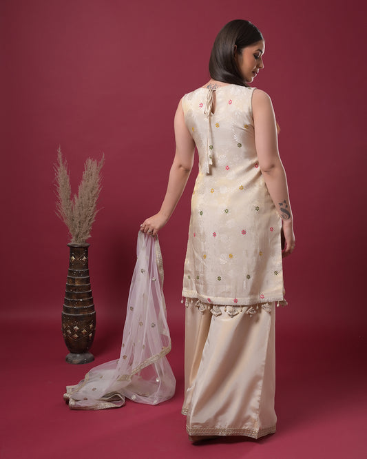 Golden Pearl Indo-Western Dress