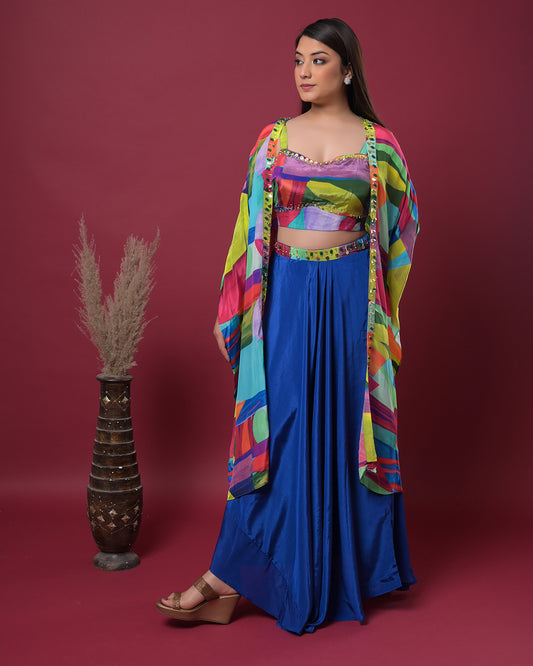 Electric Sapphire Indo-Western Dress