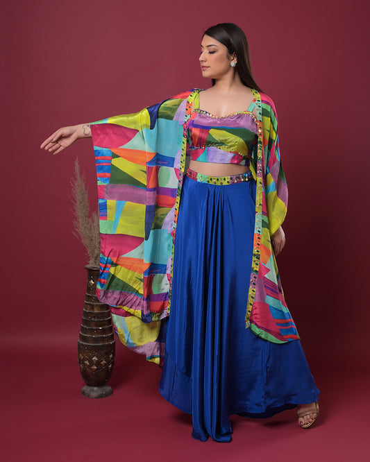 Electric Sapphire Indo-Western Dress