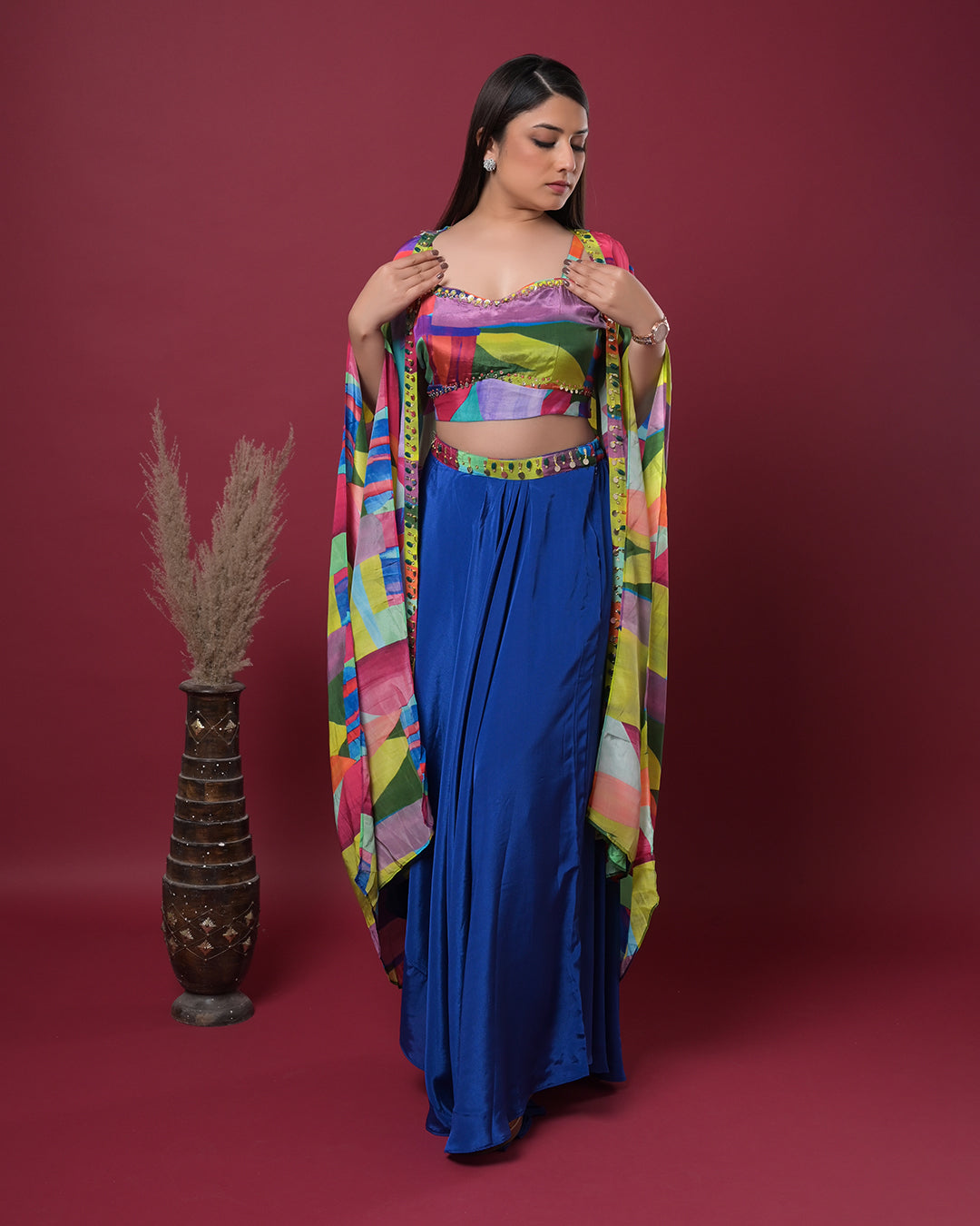 Electric Sapphire Indo-Western Dress