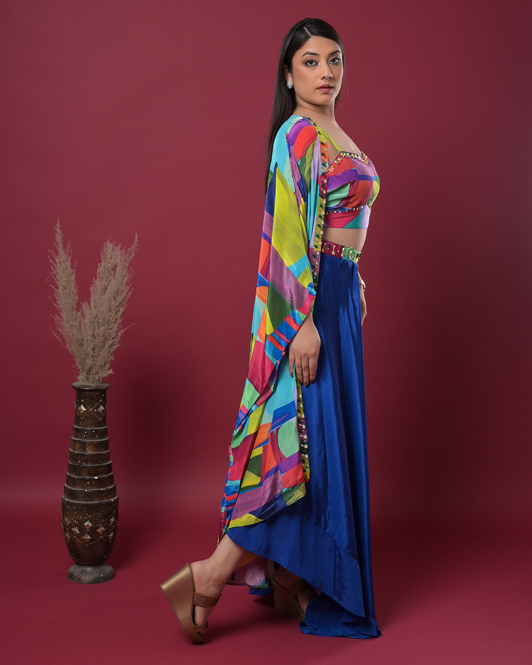Electric Sapphire Indo-Western Dress