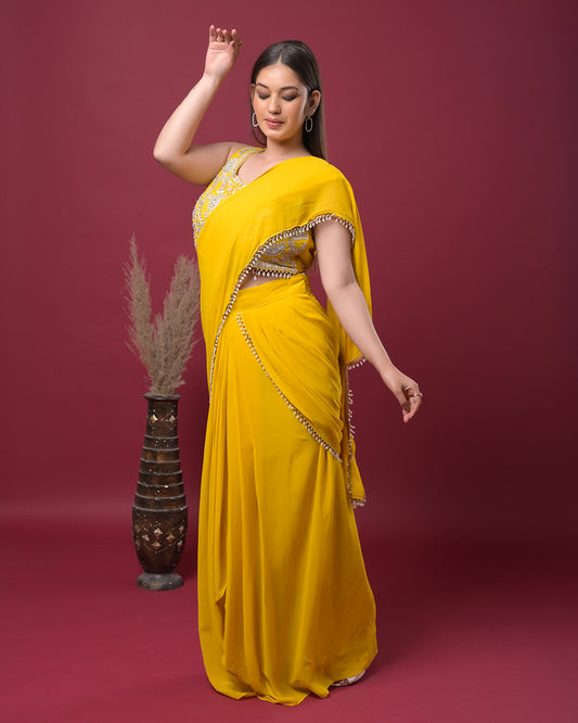 Sunlit Grace Draped Saree