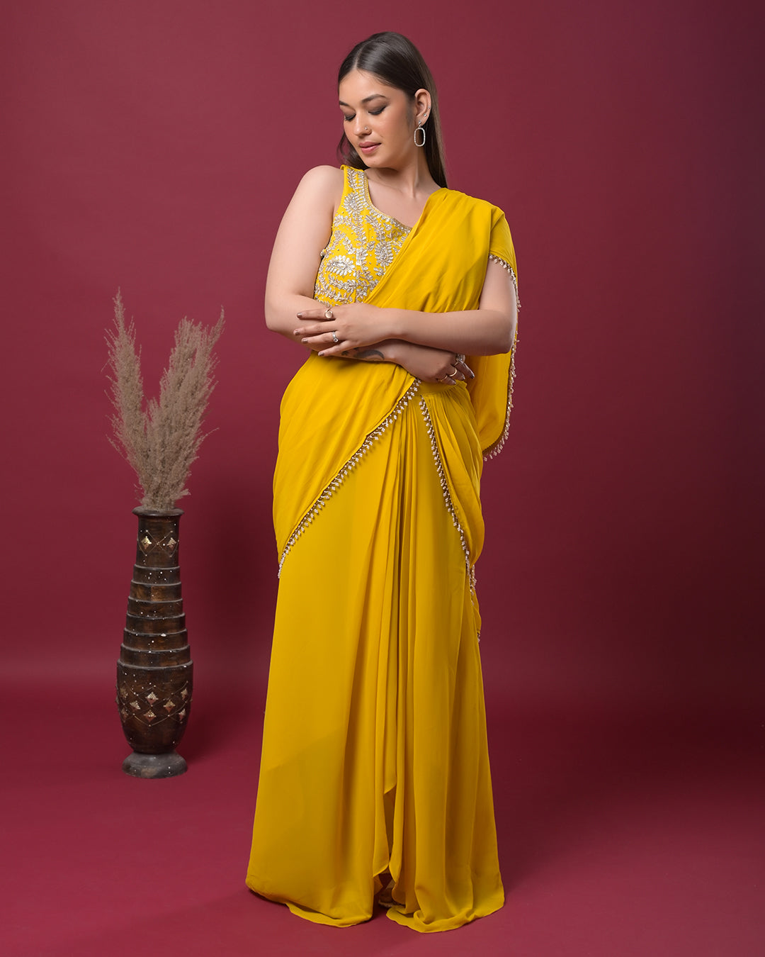 Sunlit Grace Draped Saree