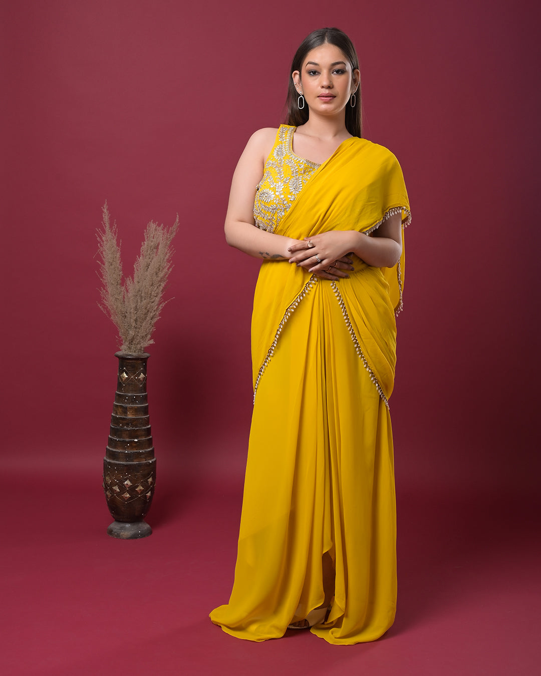 Sunlit Grace Draped Saree