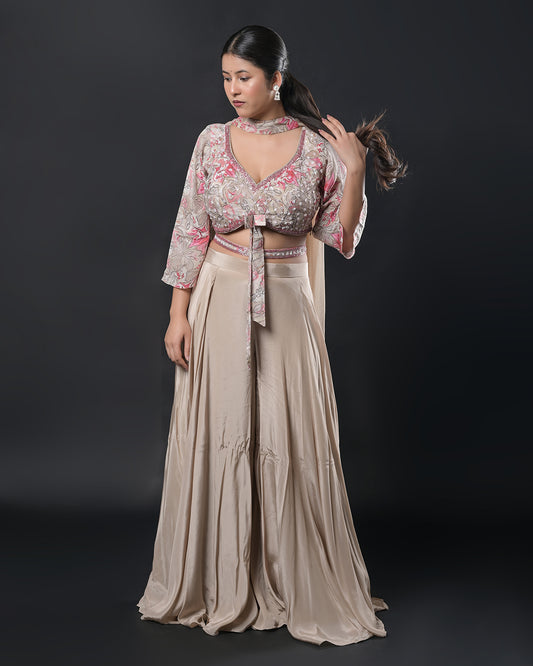 Champagne Blush Indo-Western Dress