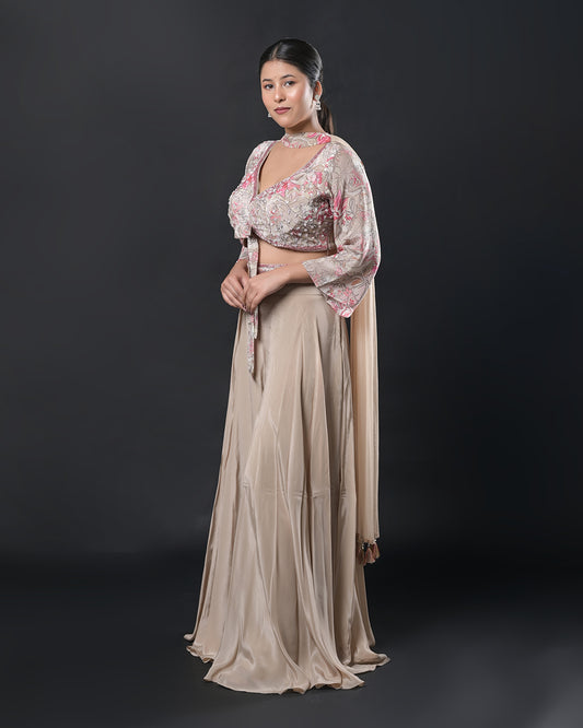 Champagne Blush Indo-Western Dress
