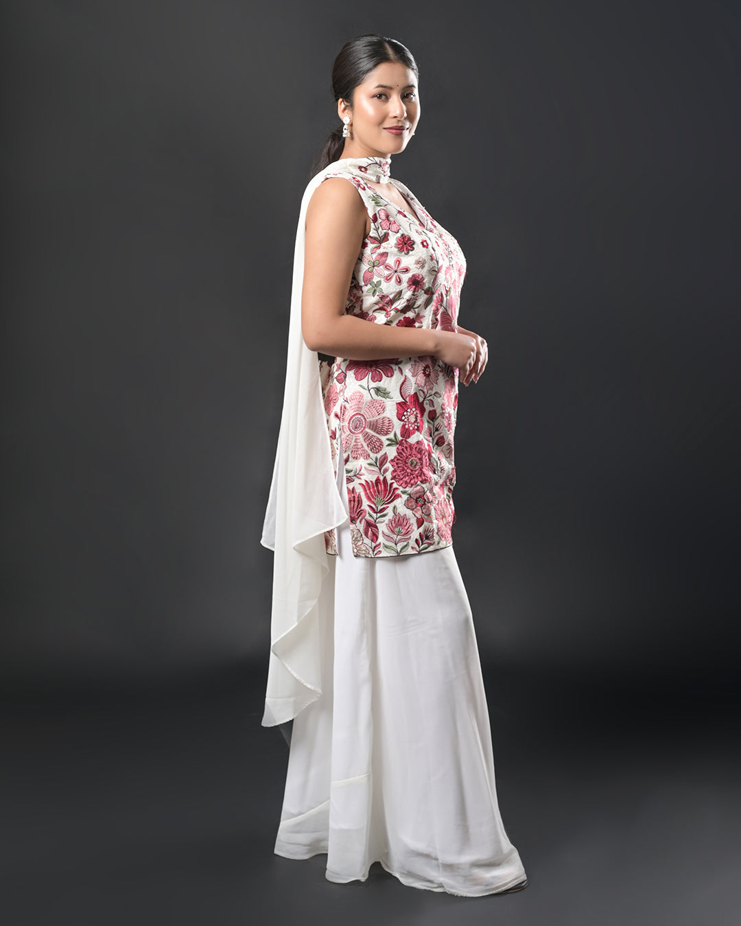 Ivory Rouge Indo-Western Dress