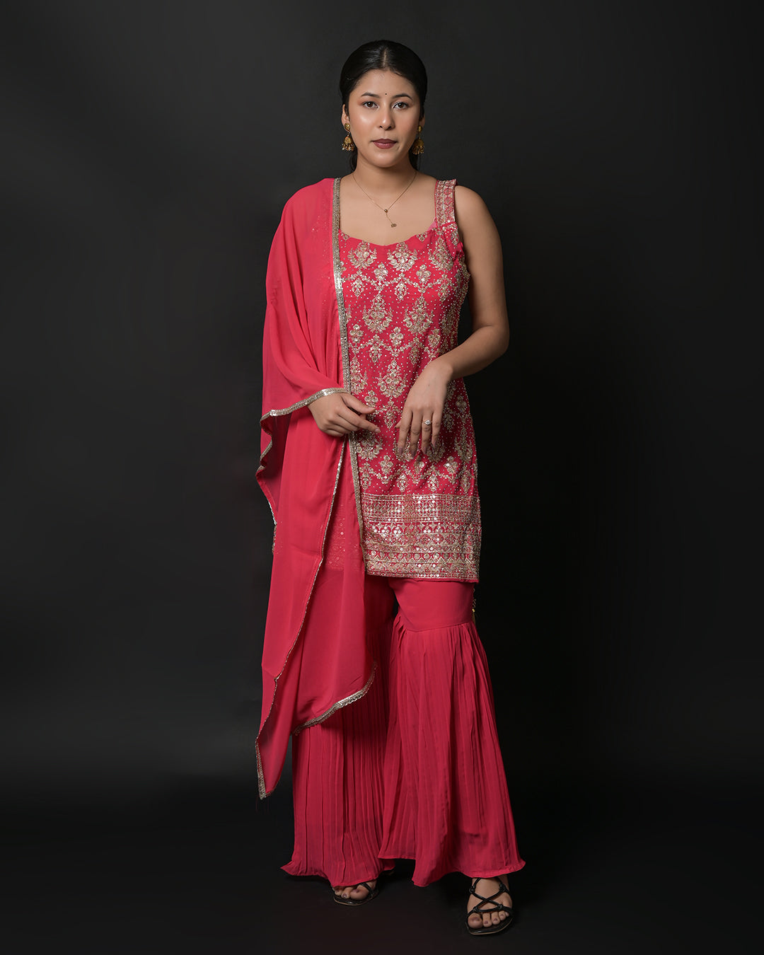 Rosé Glow Indo-Western Dress