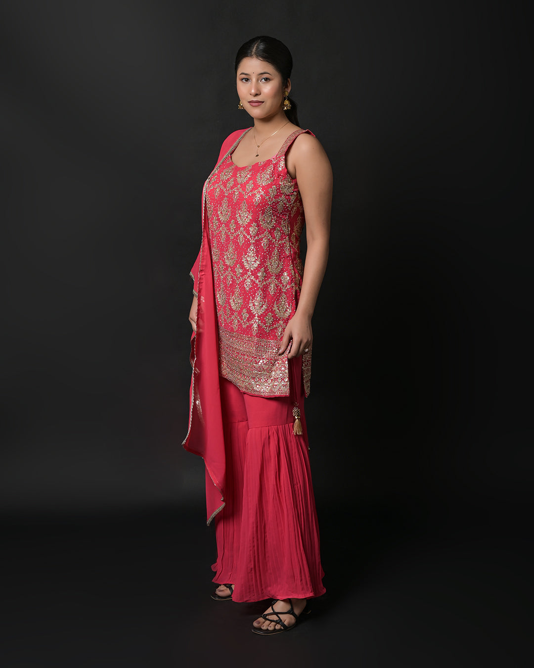 Rosé Glow Indo-Western Dress