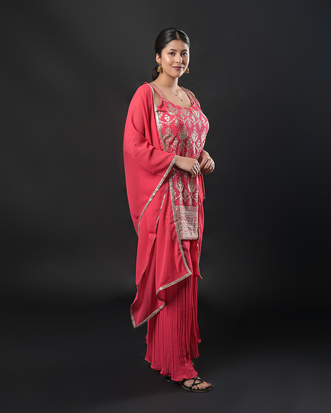 Rosé Glow Indo-Western Dress