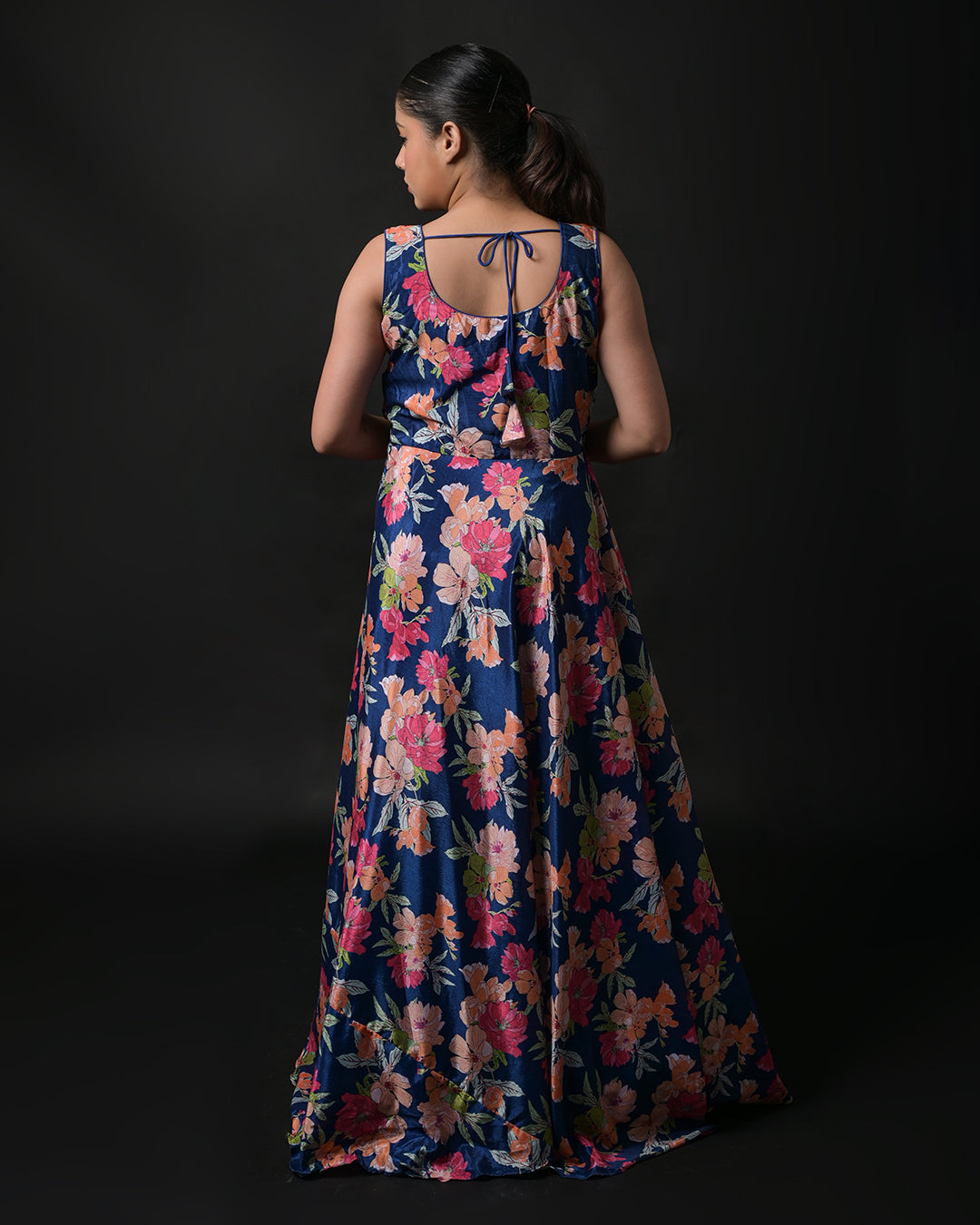 Midnight Bloom Floral Gown