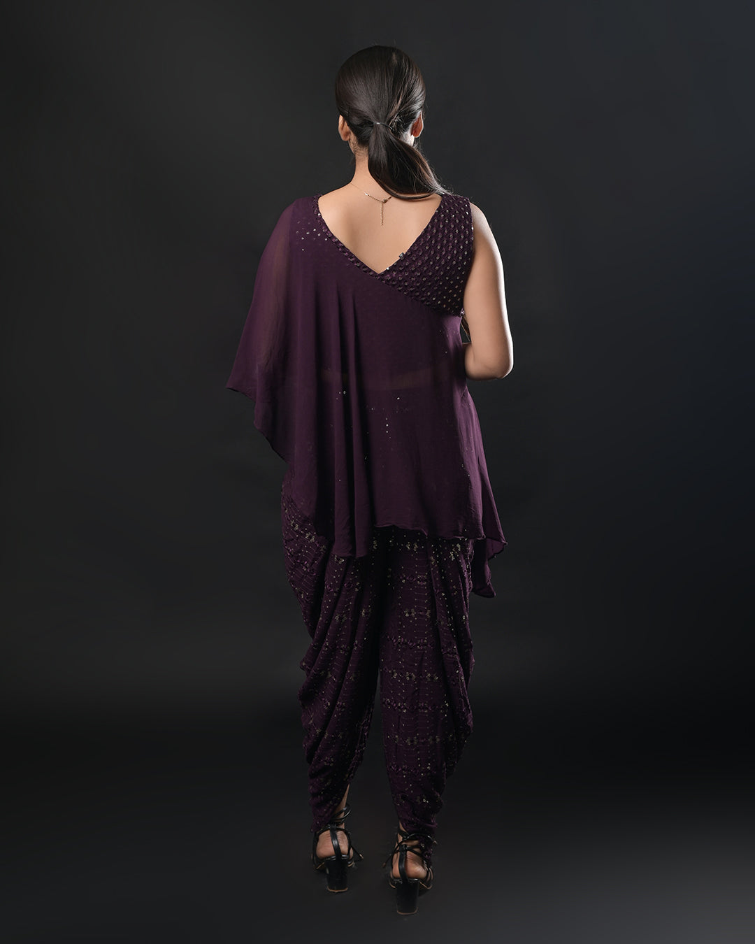Royal Plum Indo-Western Dress