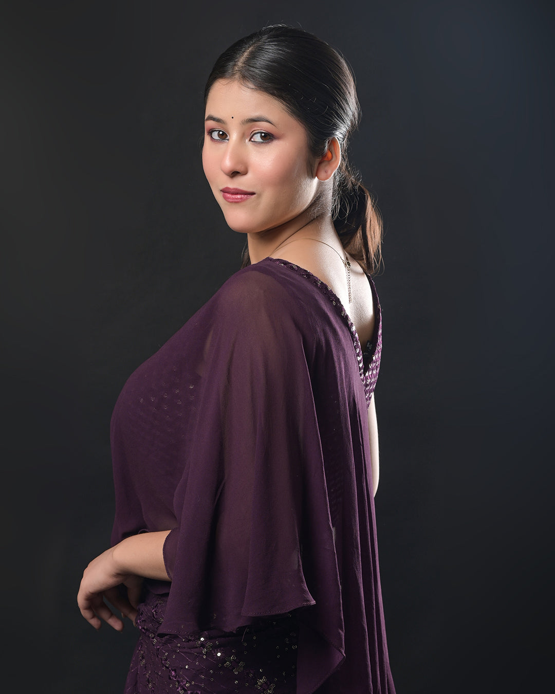 Royal Plum Indo-Western Dress