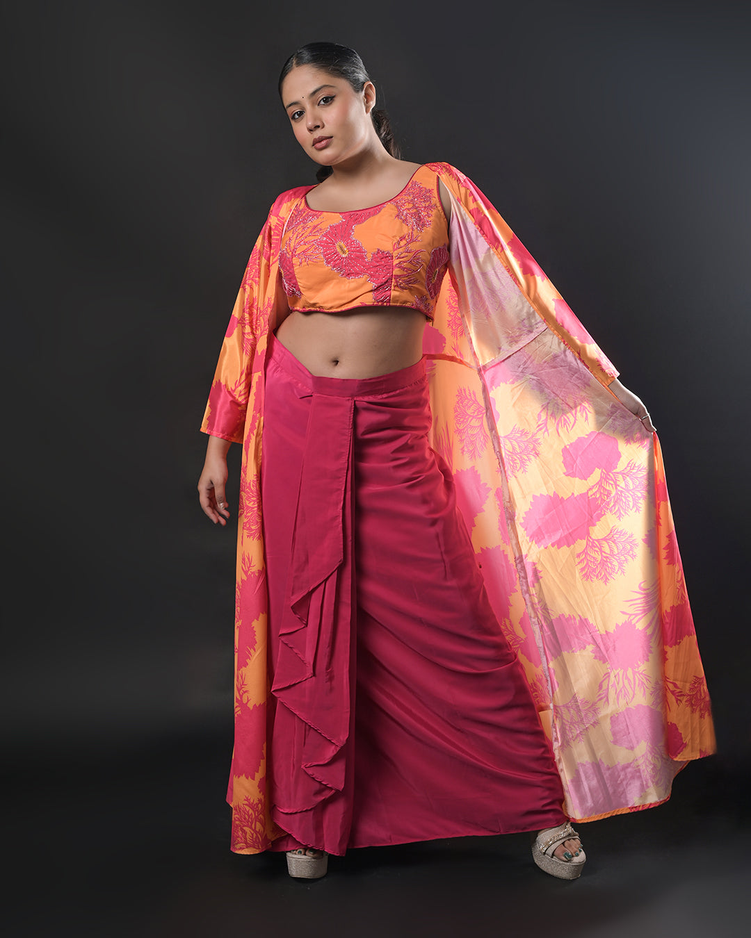 Sunset Bloom Indo-Western Dress