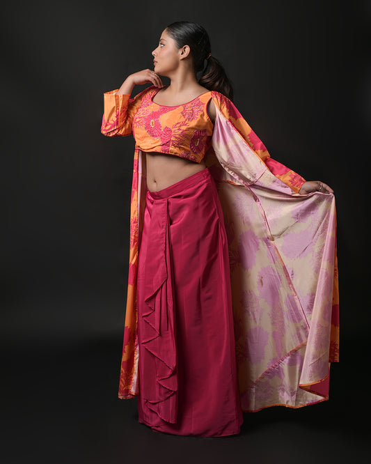 Sunset Bloom Indo-Western Dress