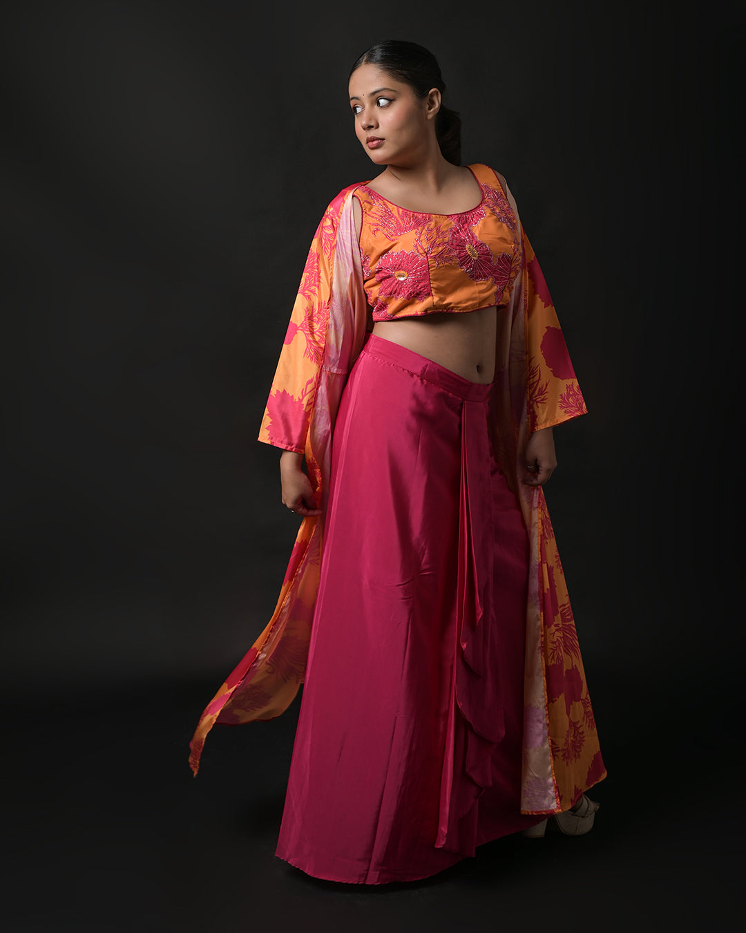Sunset Bloom Indo-Western Dress