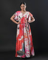 Crimson Brushstroke Gown