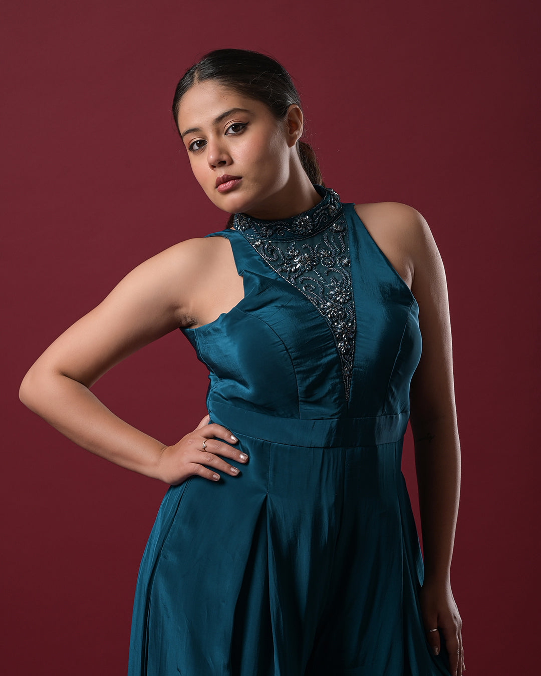 Deep Teal Majesty jumpsuit